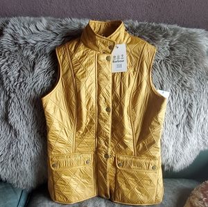 Barbour Wray Gilet quilted puffer vest gold
